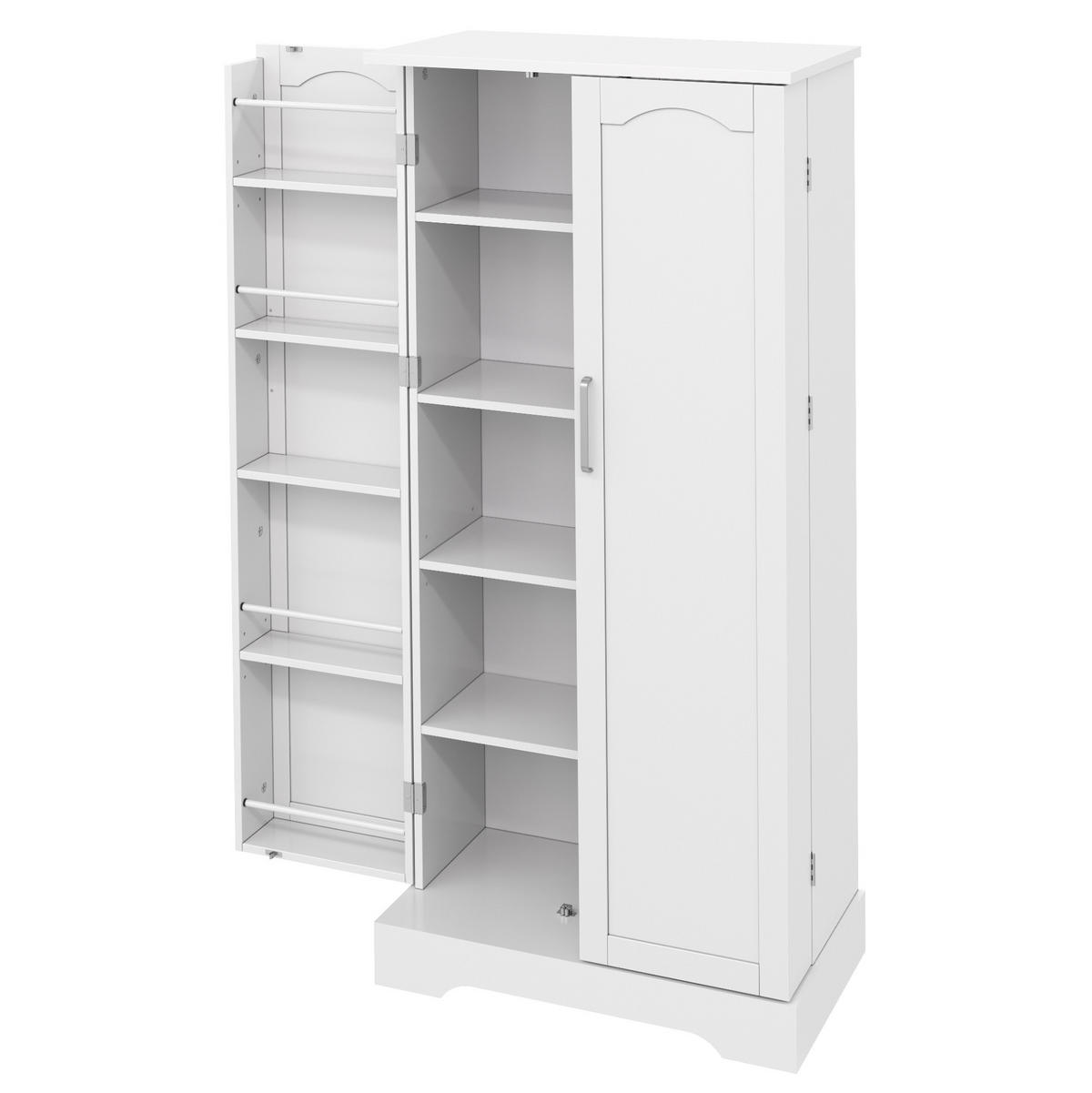 BUFFETSCHRANK 60/35/128 cm aus MDF mit LED-Sensorleuchte und höhenverstellbaren Einlegeböden, Weiß - Weiß, Holzwerkstoff (60/128/35cm) - Redom