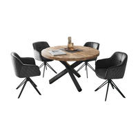 TISCHGRUPPE Set, Esstisch mit 4 Stühlen grau - Grau, Holz (130/77/130cm) - moebel dich auf