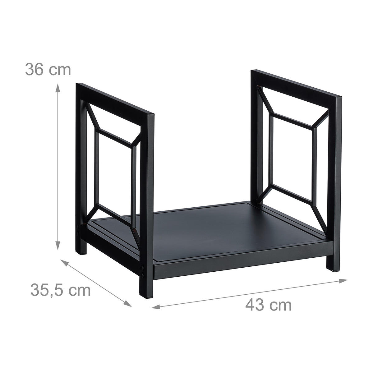 KAMINHOLZREGAL - Schwarz, Metall (43/36/35.5cm) - Relaxdays