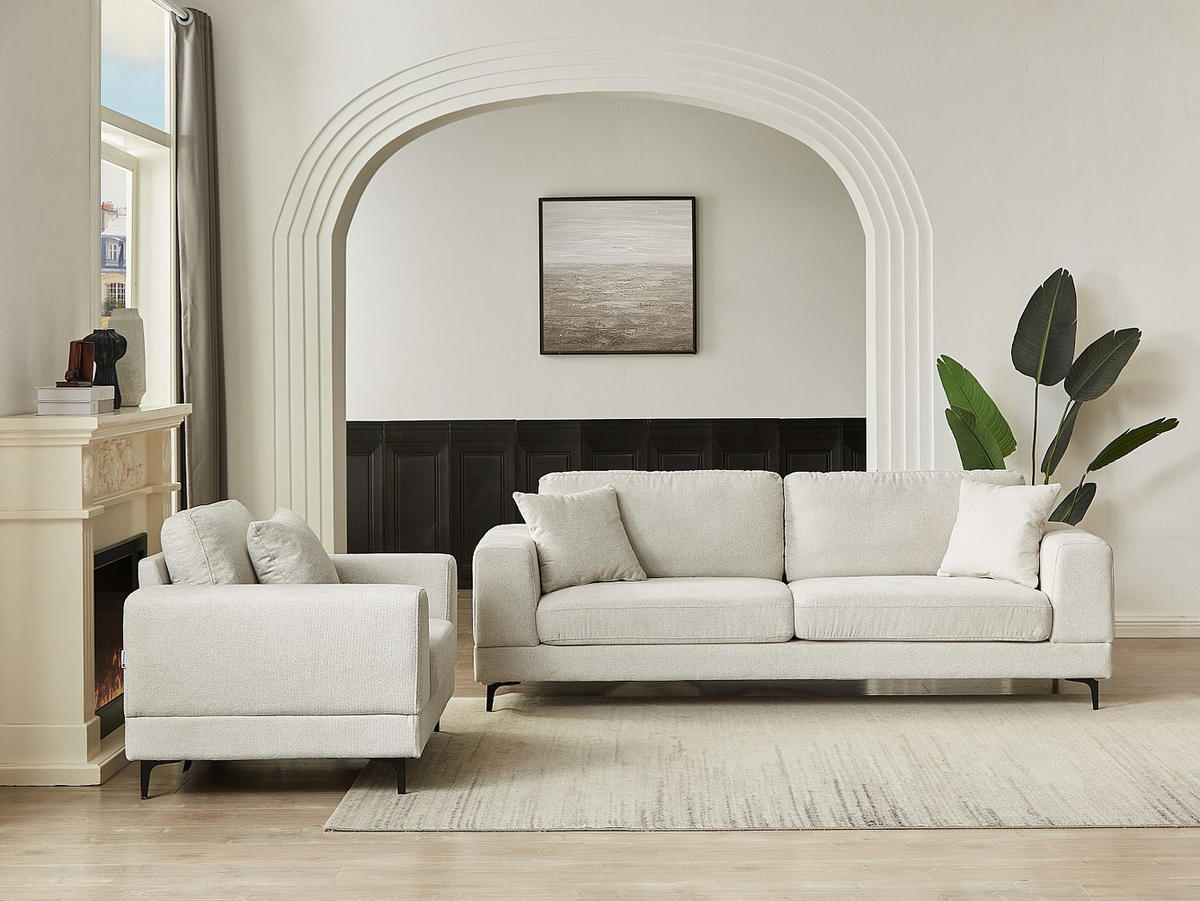 SOFAGARNITUR ohne Schlaffunktion - 4 Personen-Sitzer - Stoff - Beige - - Beige, Textil (227/82/89cm) - Vente-Unique