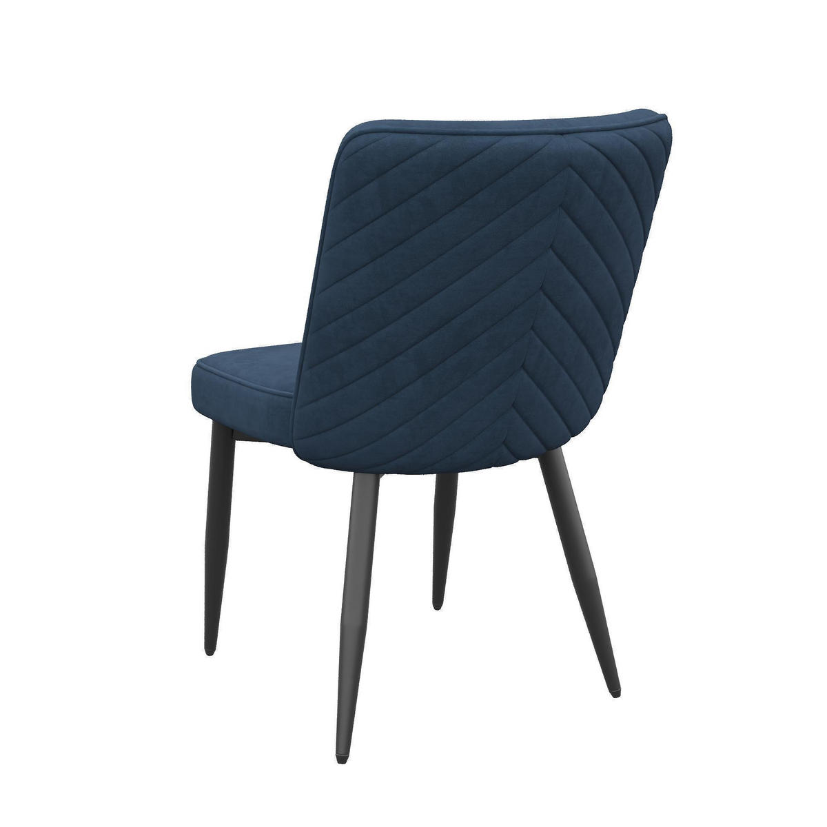 ESSZIMMERSTUHL 2 Stück, Samtstoff in Dunkelblau - Dunkelblau, Textil (48/85/63cm) - KOMHTOM