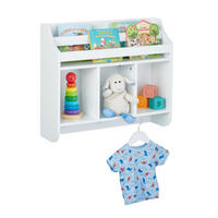 KINDERREGAL - Weiß, Holzwerkstoff (51.5/60/17.5cm) - Relaxdays