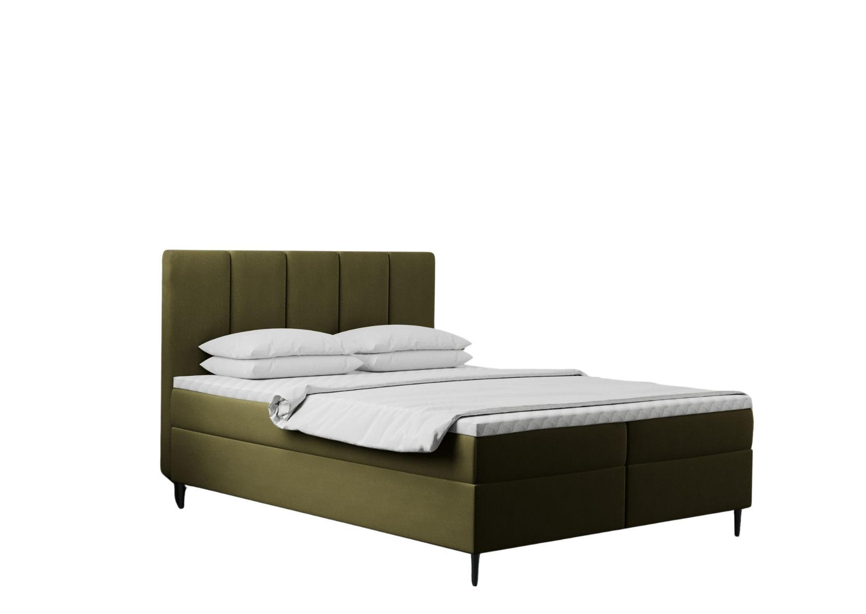 BOXBETT Mit Bettkasten Und Matratze POEL Olive 180x200 cm H3-Bonell - Mooreichefarben/Rot, Holz/Holzwerkstoff (180/200cm) - Kaiser Möbel