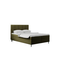 BOXBETT Mit Bettkasten Und Matratze POEL Olive 160x200 cm H3-Bonell - Mooreichefarben/Rot, Holz/Holzwerkstoff (160/200cm) - Kaiser Möbel