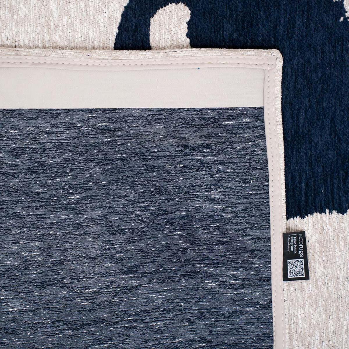 TEPPICH Sea Ink Craft Ribbon 80/150 cm - Blau, Kunststoff/Textil (80/150cm) - Louis De Poortere