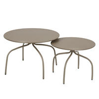 COUCHTISCH 2-tlg., Taupe - Taupe, Metall (60/60/40cm) - Oviala