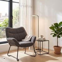 SESSEL Aliano hellgrau - Hellgrau/Schwarz, Textil/Metall (73/76/67cm) - Mr. Deko