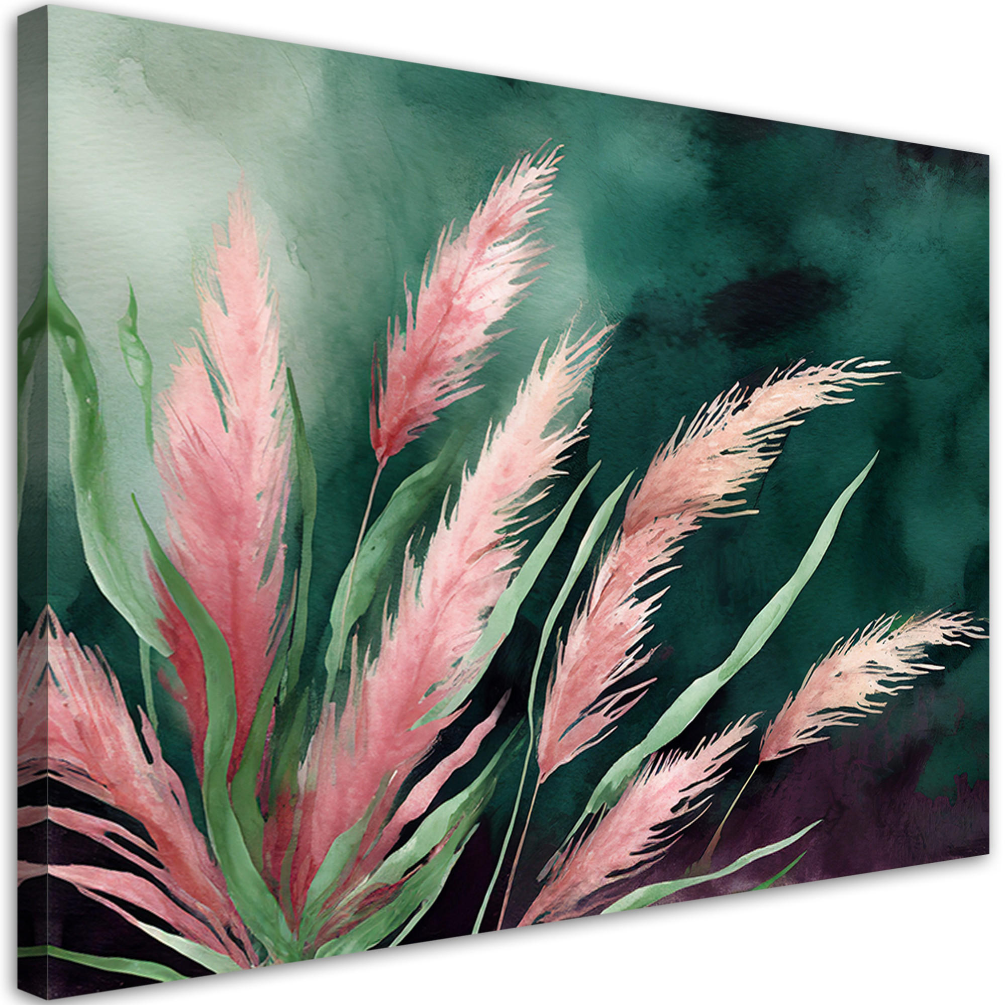 WANDBILD pampasgras abstrakt botanik - Pink, Textil (60/40cm) - Feeby