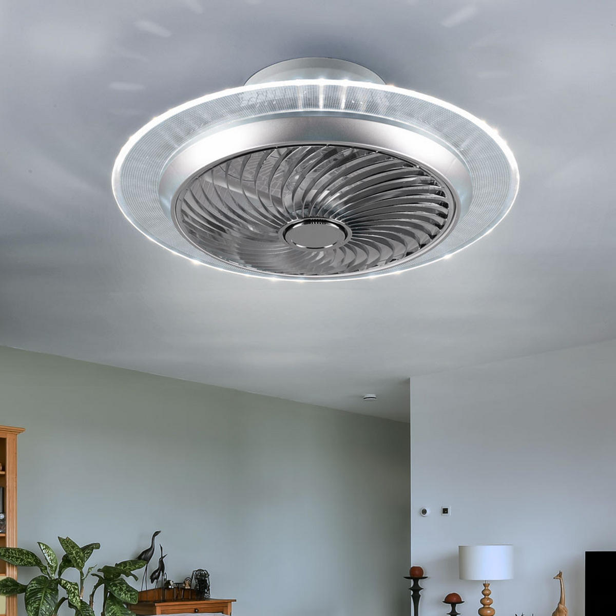 LED DECKENLEUCHTE NARVIK Silber Chrom - Silberfarben, Metall (55/55/22cm)