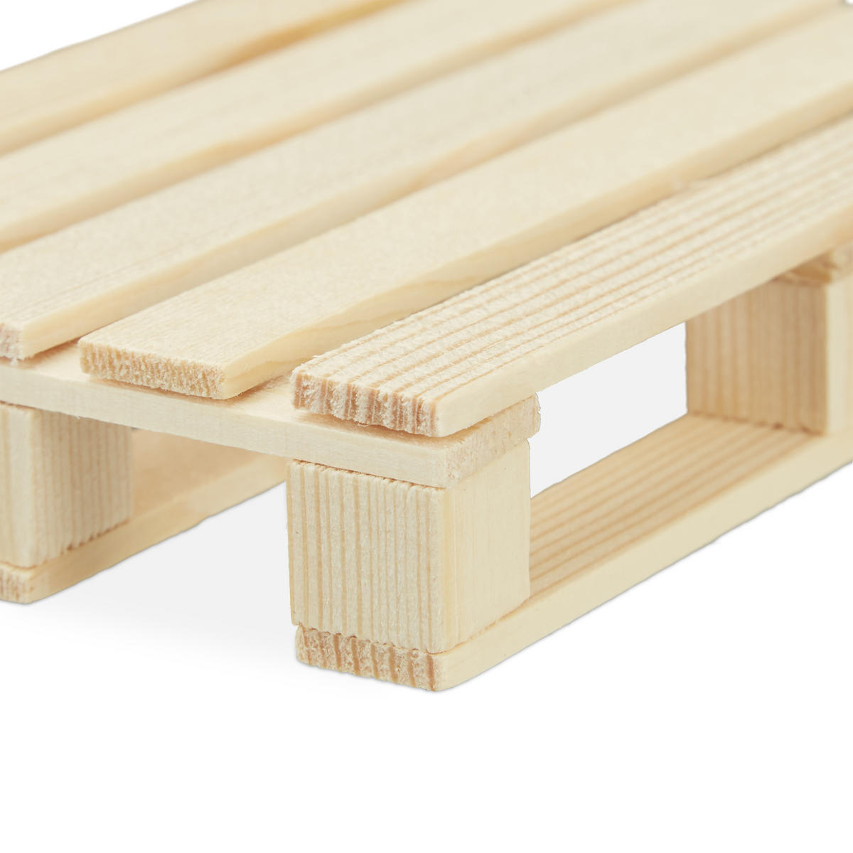 6xUNTERSETZER - Hellbraun, Holz (12/8cm) - Relaxdays