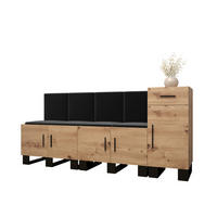 GARDEROBEN-SET 95/210/45,6 - Dunkelgrau/Schwarz, Holz/Kunststoff (210/95/45.6cm) - Abiks Möbel