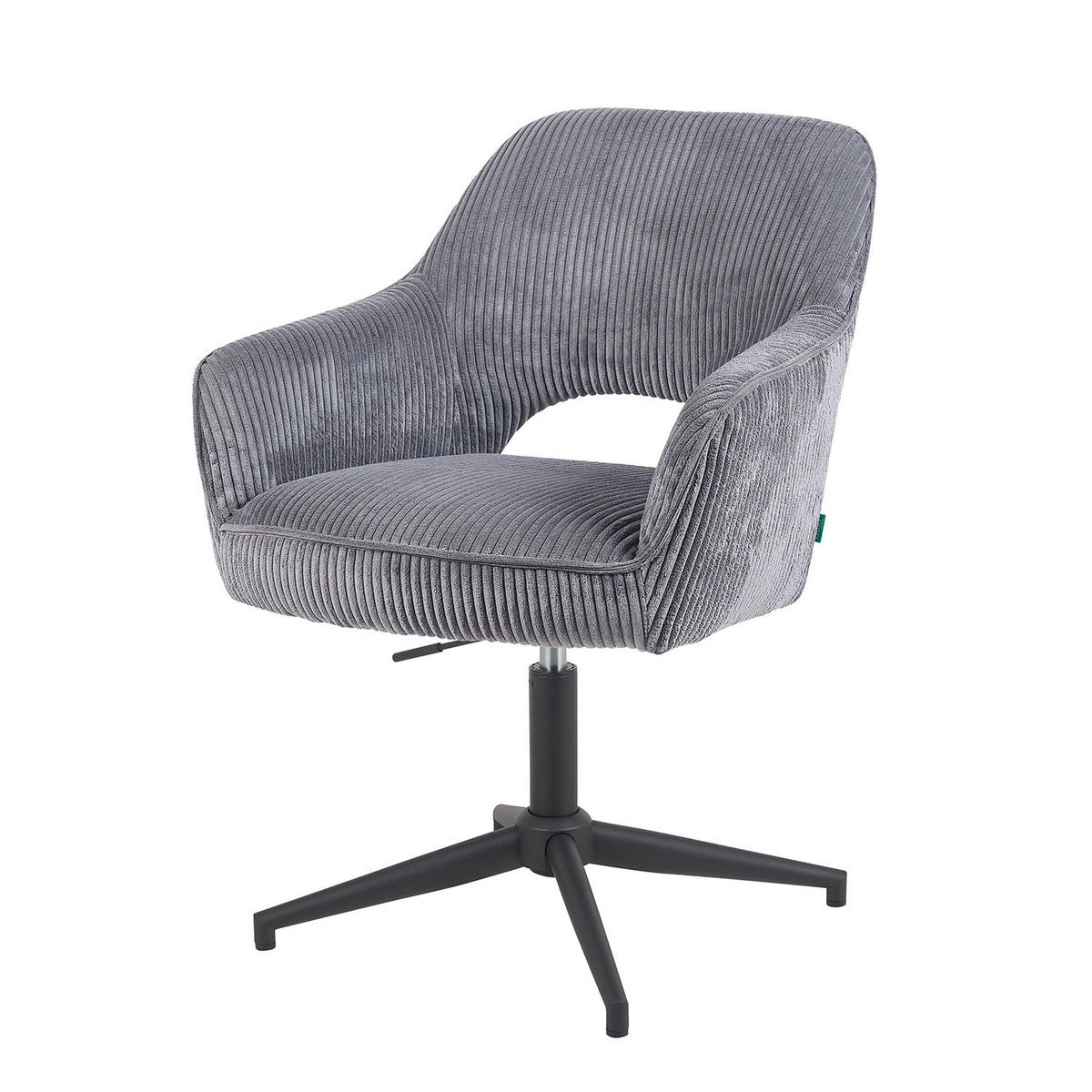 BÜROSTUHL Mika-Bryn - Schwarz/Grau, Textil/Metall (60/84/65cm) - DUBI Möbel