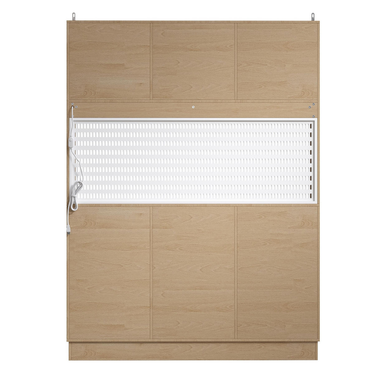 HIGHBOARD 98/40/177 cm mit verstellbaren Einlegeböden, Schublade und Ausziehfläche aus MDF, Natur - Naturfarben, Holzwerkstoff (98/177/40cm) - Redom