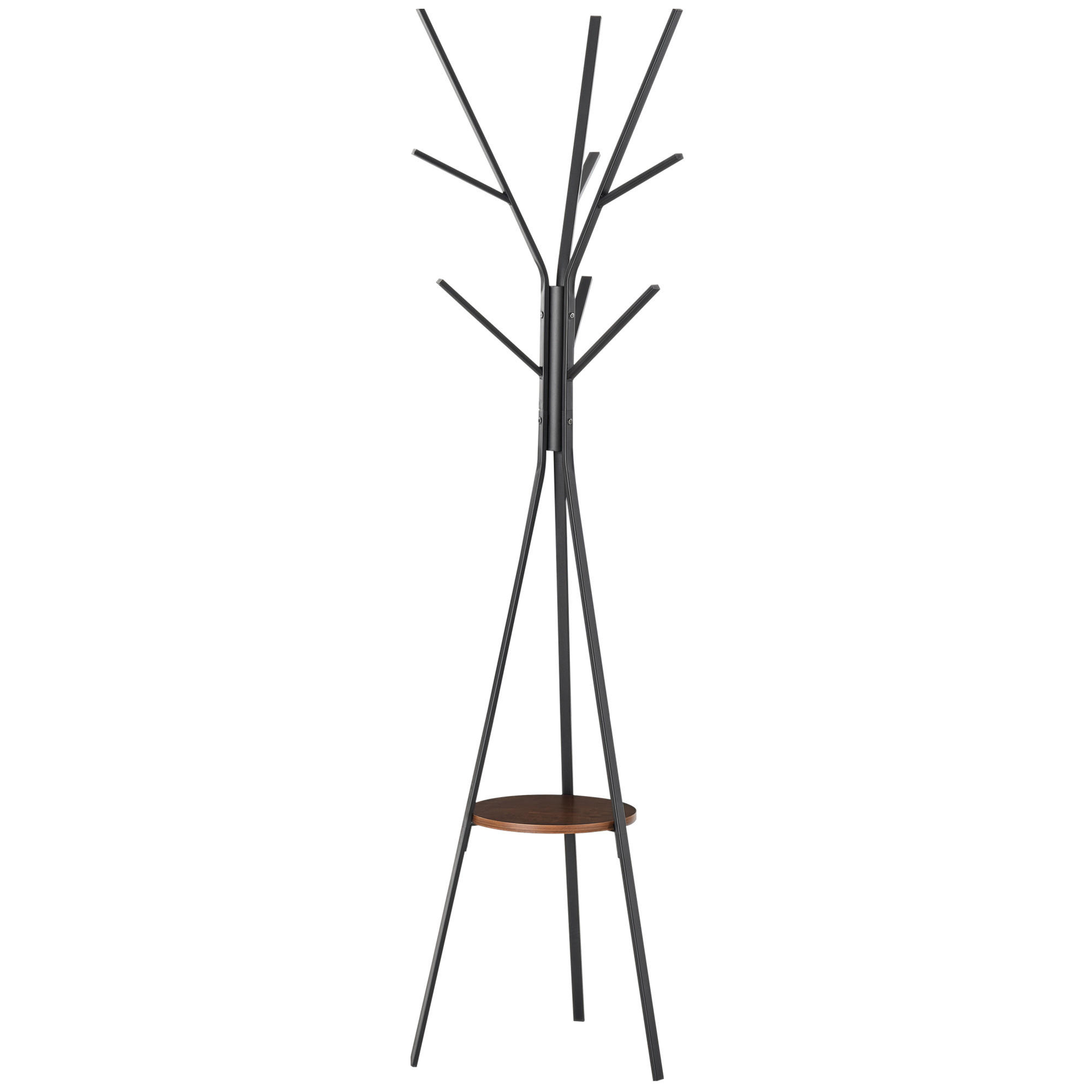 GARDEROBENSTÄNDER DE-17153 9 Haken & Ablage, Baum-Design Braun - Braun, Metall (45/180/45cm) - ComfortXL