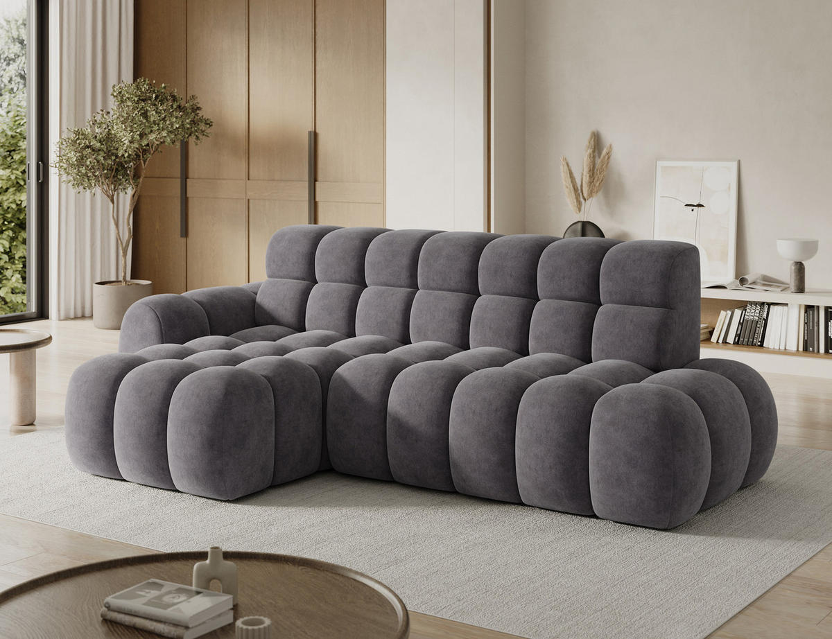 ECKSOFA Lorveno L - Grau (Aura 04) - Grau, Holzwerkstoff (283/165cm)