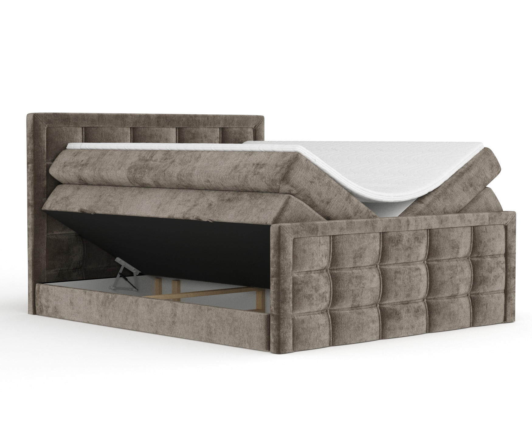 BOXSPRINGBETT Ambrosia Braun 160/200 cm - Schwarz/Braun, Holz/Holzwerkstoff (160/200cm) - Maison de Reve