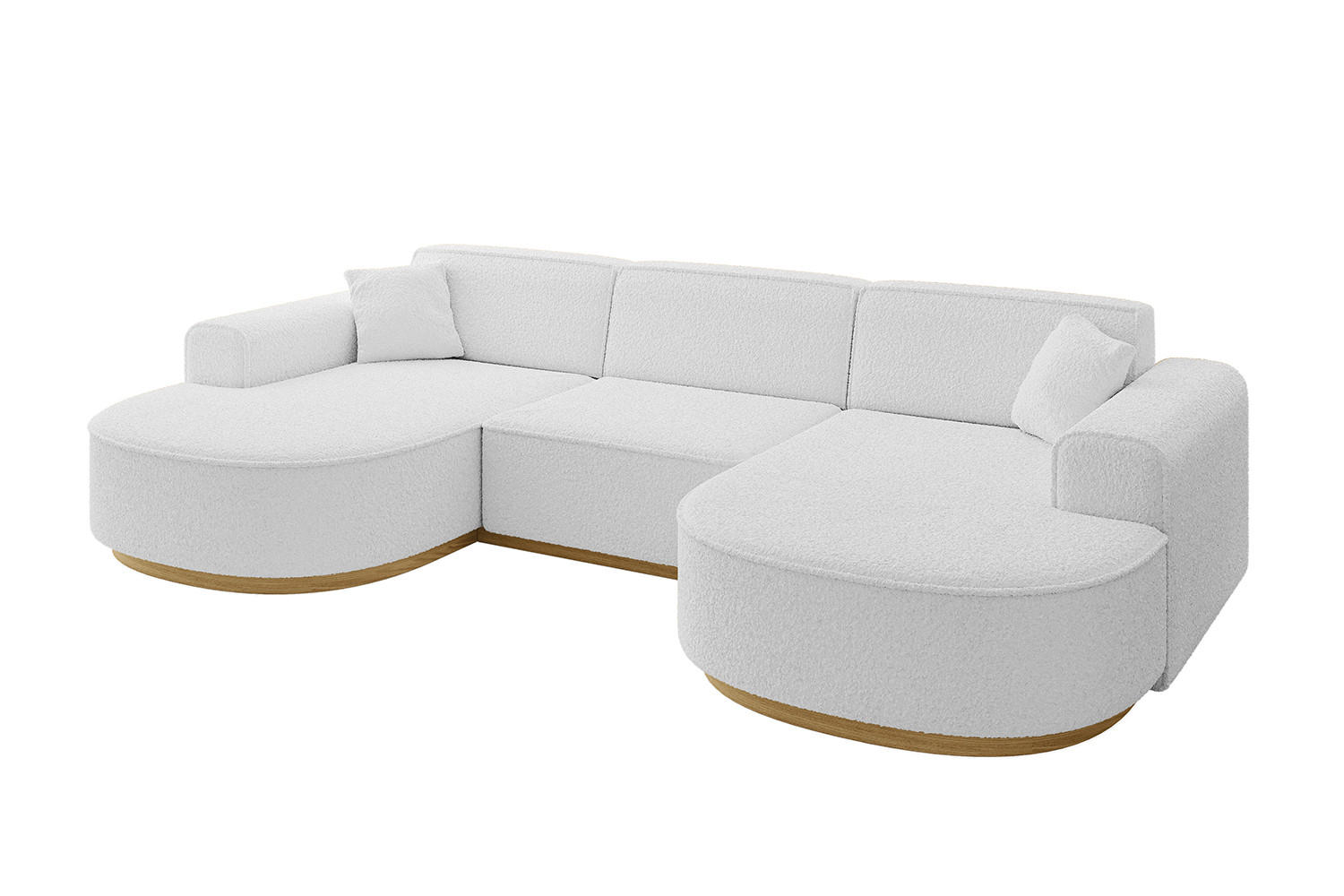 WOHNLANDSCHAFT MARI-U1-v2 - 303x171x83 cm Weiß Bouclé - Weiß, Holzwerkstoff/Textil (303/83/171cm) - ALTDECOR