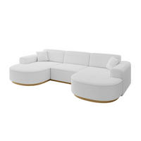 WOHNLANDSCHAFT MARI-U1-v2 - 303x171x83 cm Weiß Bouclé - Weiß, Holzwerkstoff/Textil (303/83/171cm) - ALTDECOR
