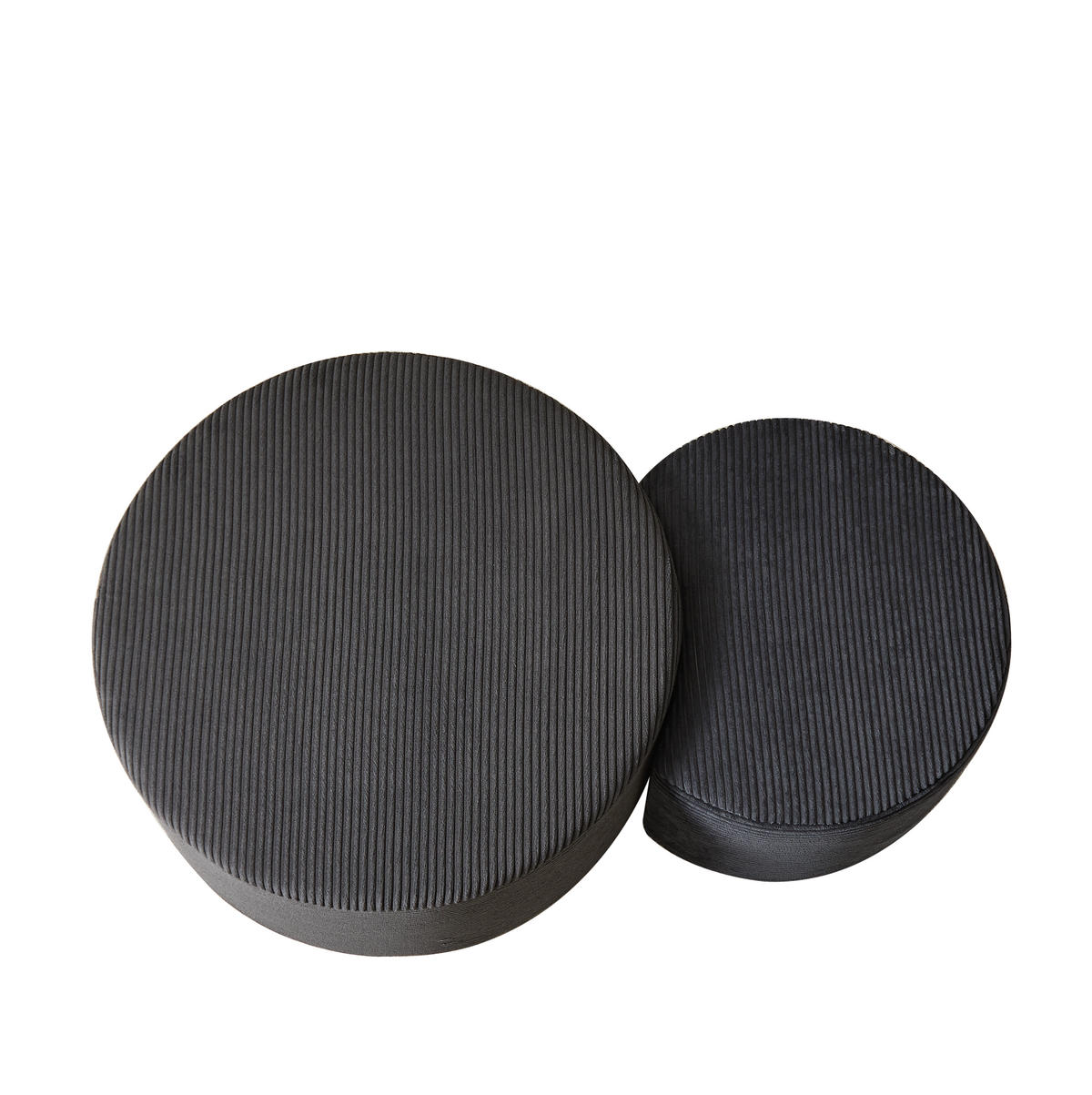 COUCHTISCH-SET 2-teilig in Schwarz aus Stoff, gepolstert und vielseitig nutzbar - Schwarz, Holzwerkstoff (127/81/40cm) - Flora Grace