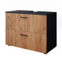 WASCHBECKENUNTERSCHRANK Irma Goldkraft Eiche/Anthrazit 80 x 58.6 cm - Honigeiche/Anthrazit, Holzwerkstoff (80/58.6/41cm) - Vicco