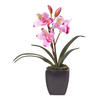 KUNSTBLUME Orchidee rosa im Deko-Topf, 38 cm - Rosa, Kunststoff (38cm) - Homescapes