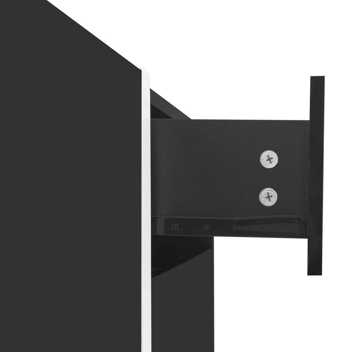 LOWBOARD 170/30/39 cm Schwarz/Weiß aus Spanplatte mit Hochglanzfronten - Schwarz, Holzwerkstoff (30/39/170cm) - OKMYHOME