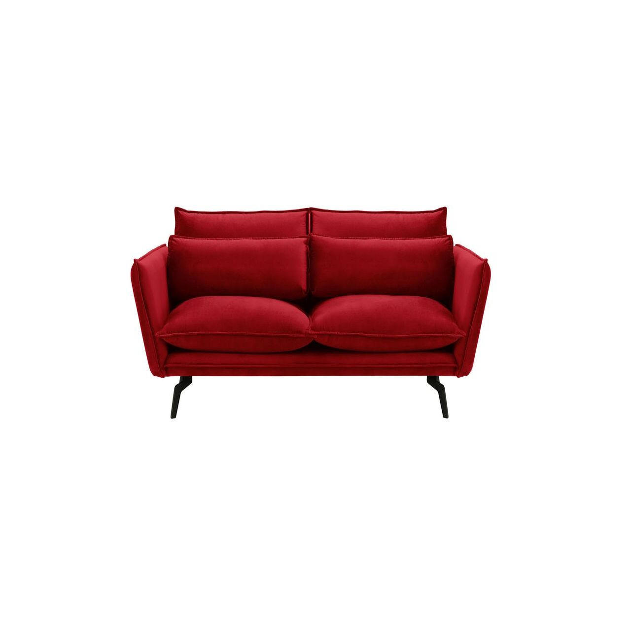 ZWEISITZER-SOFA Layla-Velluto 7 - Rot, Holz/Textil (171/95/98cm)