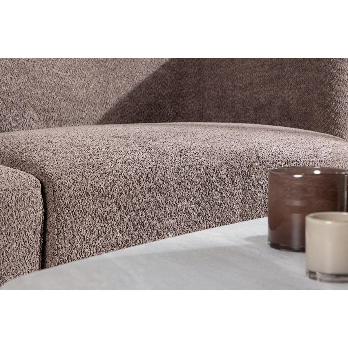 SOFA, Cielo, Braun, Kunstfell, 268 x 91 x 80 cm - Braun, Textil/Fell (268/80/91cm) - ebuy24