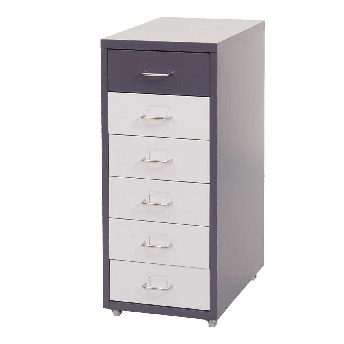 ROLLCONTAINER Weiß, Anthrazit - Anthrazit/Weiß, Metall (28/69/41cm) - MCW