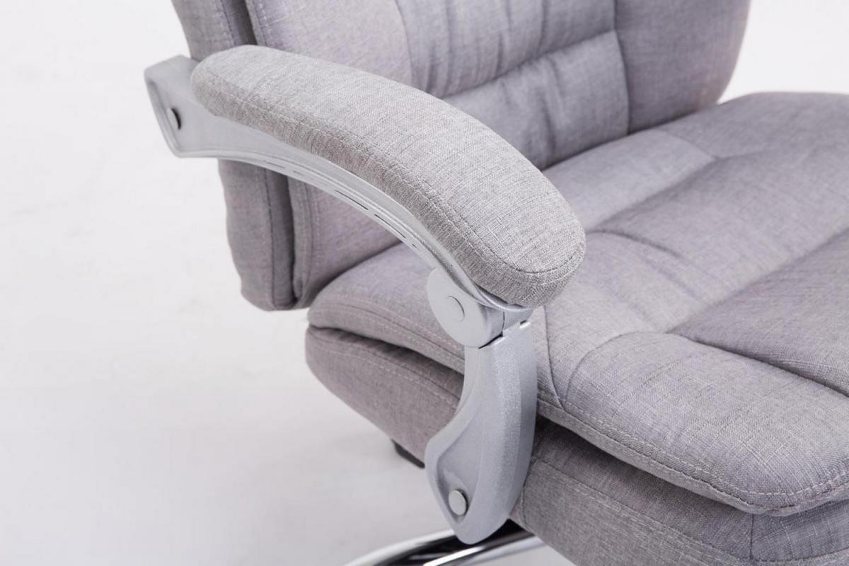 CHEFSESSEL Stoff Grau - Chromfarben/Grau, Textil/Metall (67/112/67cm) - CLP