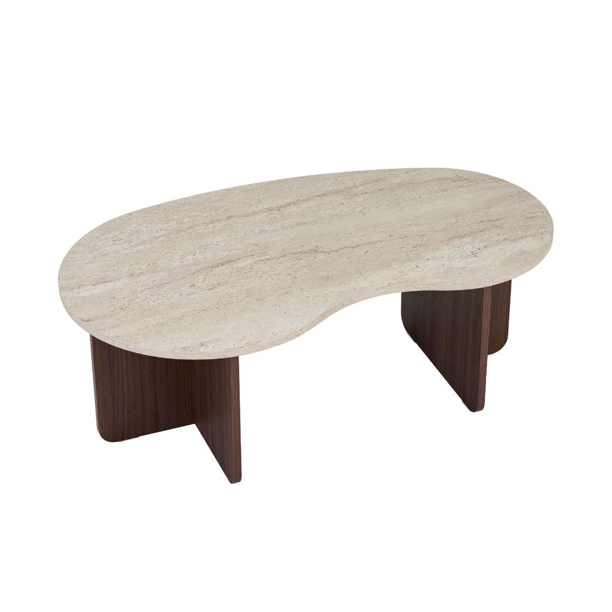 COUCHTISCH mit organischer Platte 60/40/110 cm - Beige, Holzwerkstoff (110/60/40cm) - Calicosy