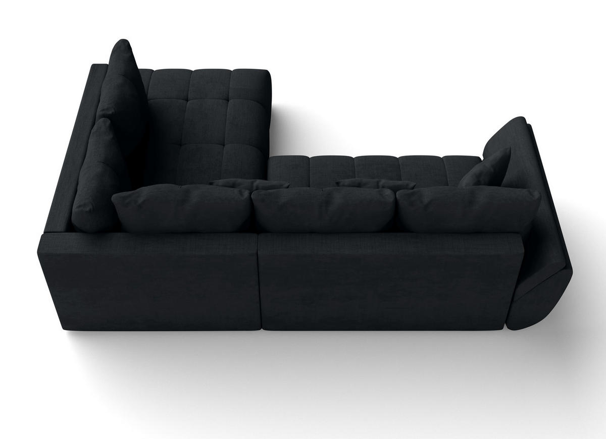 ECKSOFA L Form Kayseri Anthrazit 266/190/86 cm – mit Bettkasten - Schwarz, Kunststoff/Textil (266/190cm) - AX Living