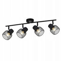 DECKENLEUCHTE Lydia 4-flammig 64/15/21 cm - Schwarz, Metall (64/15/21cm) - Nettlife