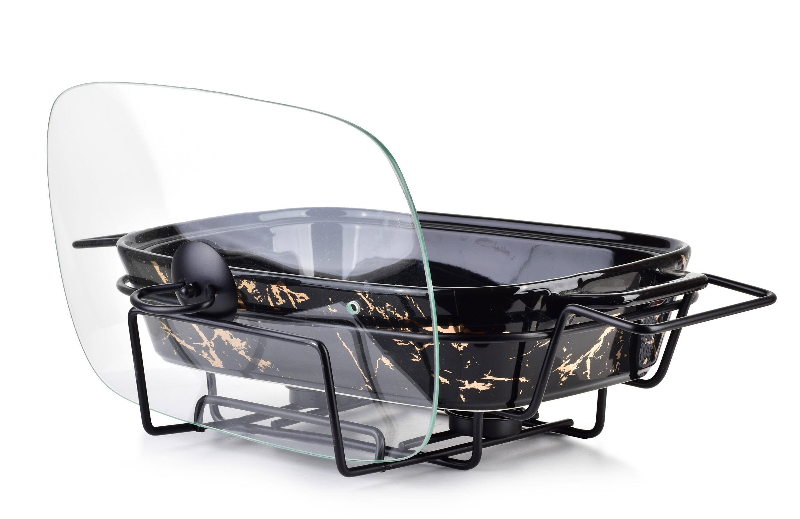 AUFLAUFFORM Modern Kitchen Schwarz Gold 43/25/12 cm Keramik - Goldfarben/Schwarz, Keramik (25/12/43cm) - Mondex