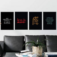 POSTER Set mit 4 inspirierenden Sprüchen A4 Schwarzer Rahmen - Schwarz, Papier (29.7/3cm) - Nacnic