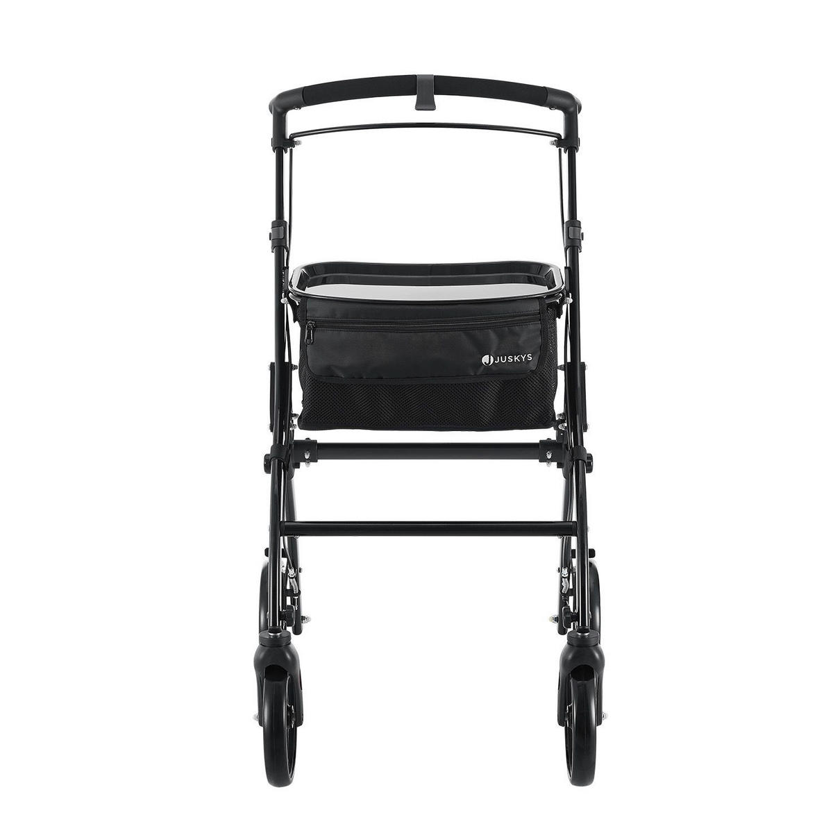 WOHNUNGSROLLATOR Aktiv schwarz mit Transporttasche - Schwarz, Metall (66/90/56cm) - Juskys