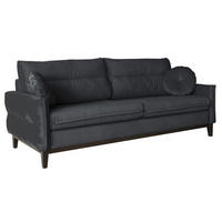 SOFA 2-SITZER Belweder, 220 cm, Dunkelgrau, Veloursstoff - Wengefarben/Dunkelgrau, Holz/Textil (218/95/94cm) - Beautysofa