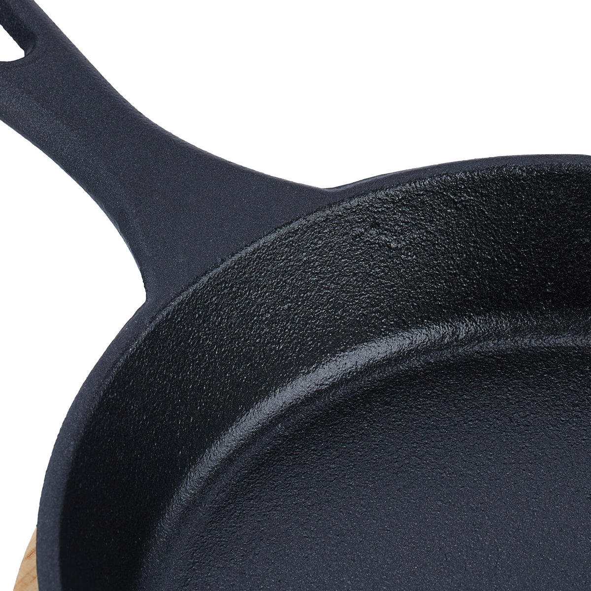 GUSSEISENPFANNE - Anthrazit, Holz/Metall (21.5/33/5cm) - Relaxdays