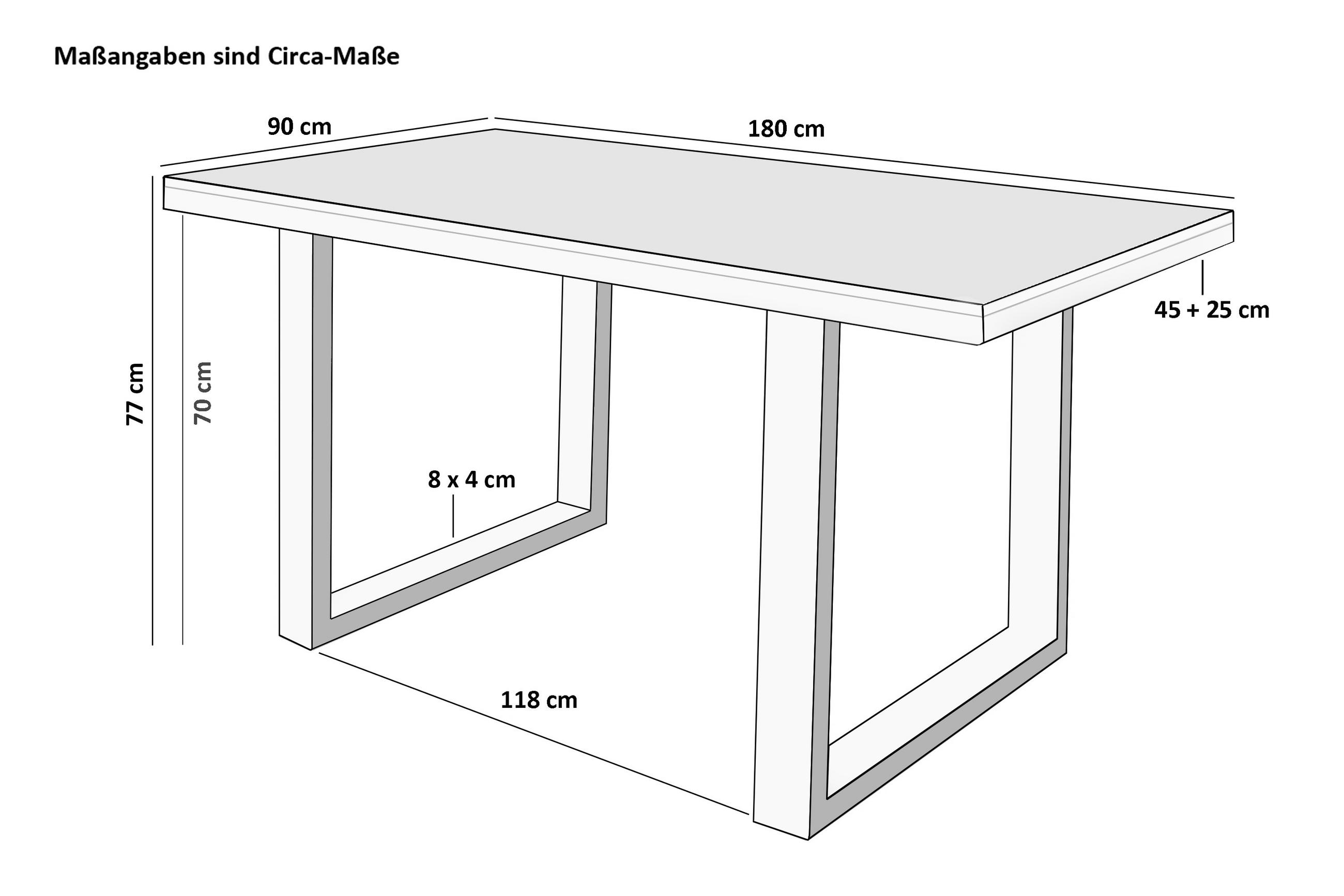 Thumbnail - SAM Esstisch, Beige, Holz, Echtholz,Mangoholz, Rechteckig,Quadratisch, U-Form, 180x77x90 cm, Esszimmer, Tische, Esstisch...