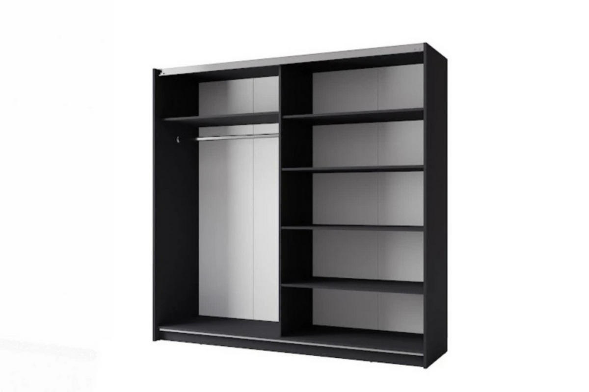 SCHWEBETÜRENSCHRANK ARLO II 150/207 cm in Graphit - Graphitfarben, Holzwerkstoff (151/59/207cm) - Deine Möbel 24