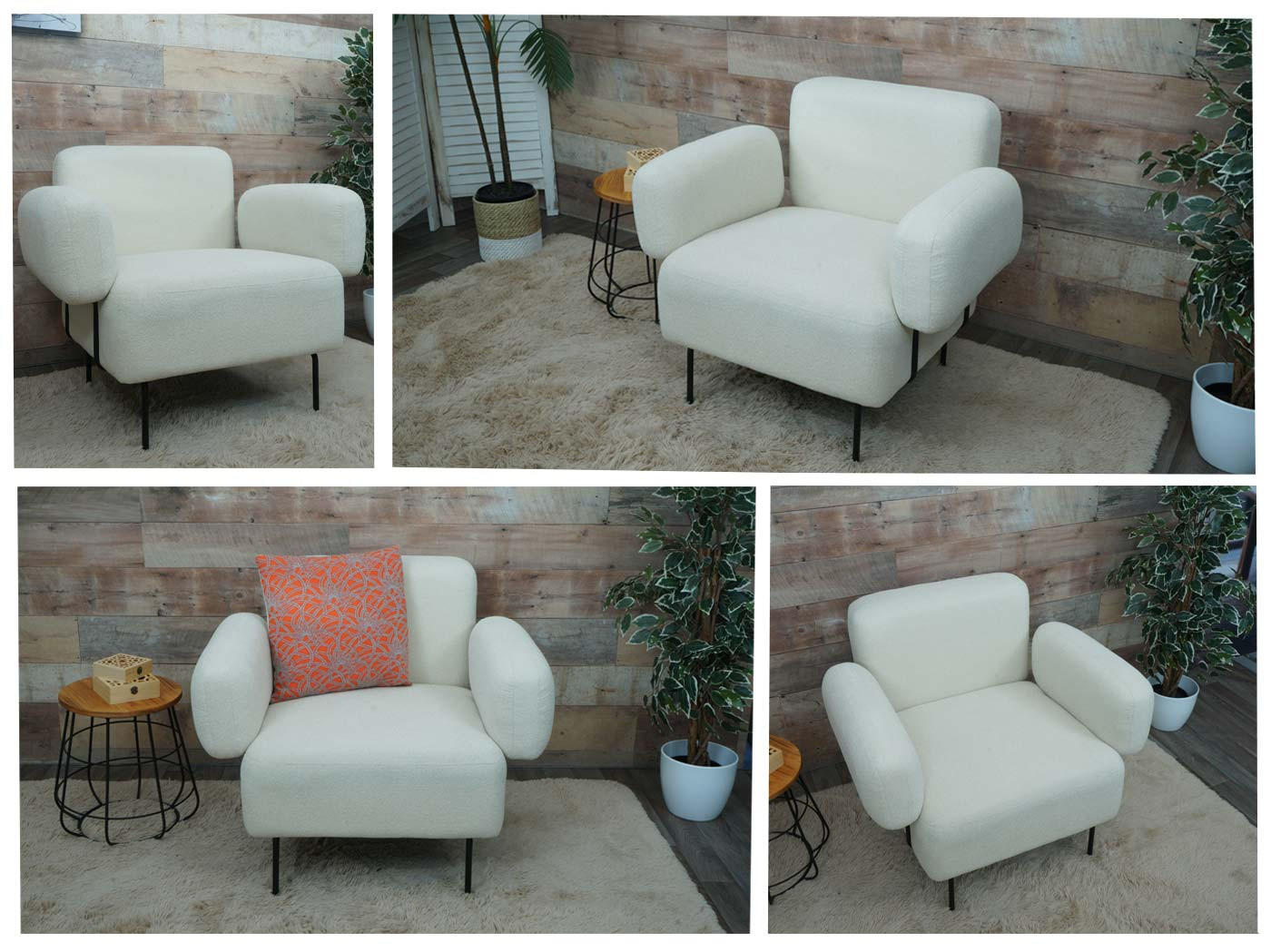 LOUNGE-SESSEL Cremeweiß - Weiß, Textil (88/78/76cm) - MCW