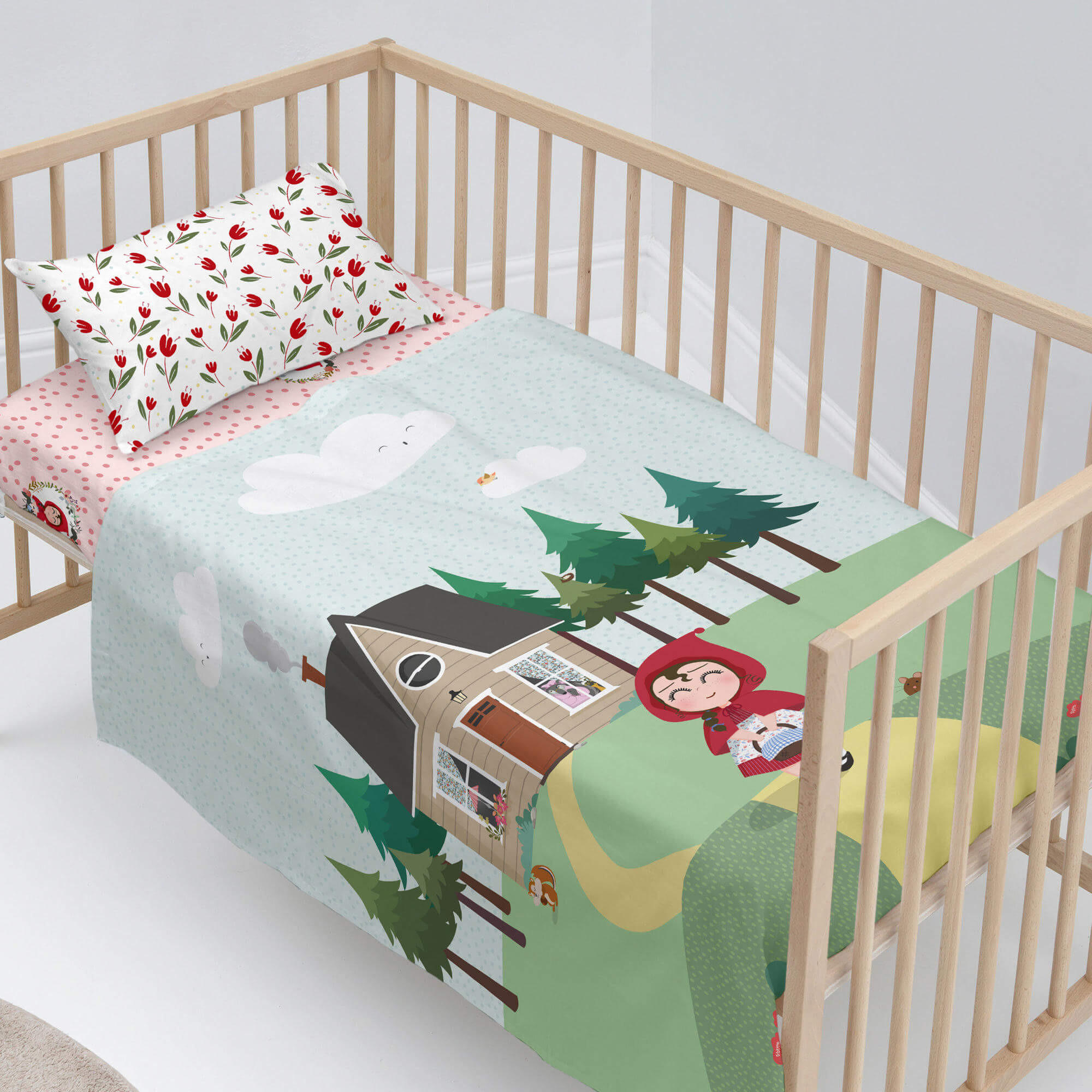 BETTWÄSCHE 2er-Set teiliges red riding hood 100x130 cm (kinderbett) mehrfarbig - Multicolor, Textil (100/130cm) - Happy Friday