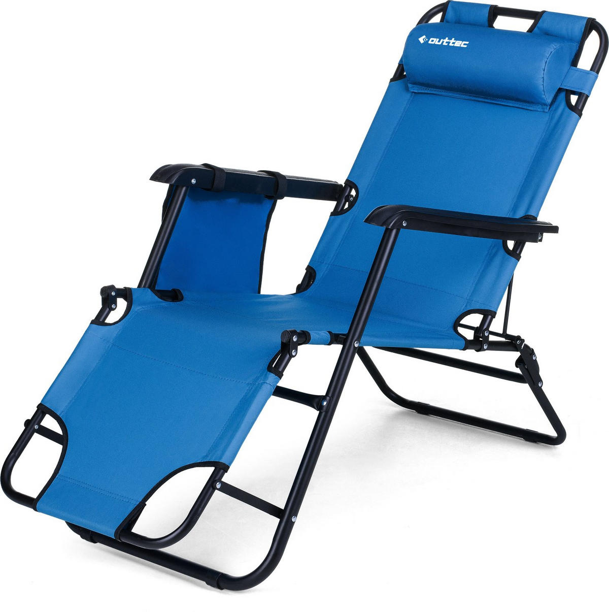 GARTEN-RELAXSESSEL bis 150 kg, Klappbar - Türkis, Textil (61/31/153cm) - Outtec