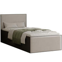 POLSTERBETT SASHI 90/200 cm Bettkasten, ohne Matratze, Schwarz / Hellbeige - Sandfarben, Holz/Holzwerkstoff (90/200cm) - Idohome