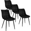 ESSZIMMERSTUHL 4er Set, Samt, Metallbeine, Schwarz - Schwarz, Textil/Metall (46/85.5/40.5cm) - Woltu