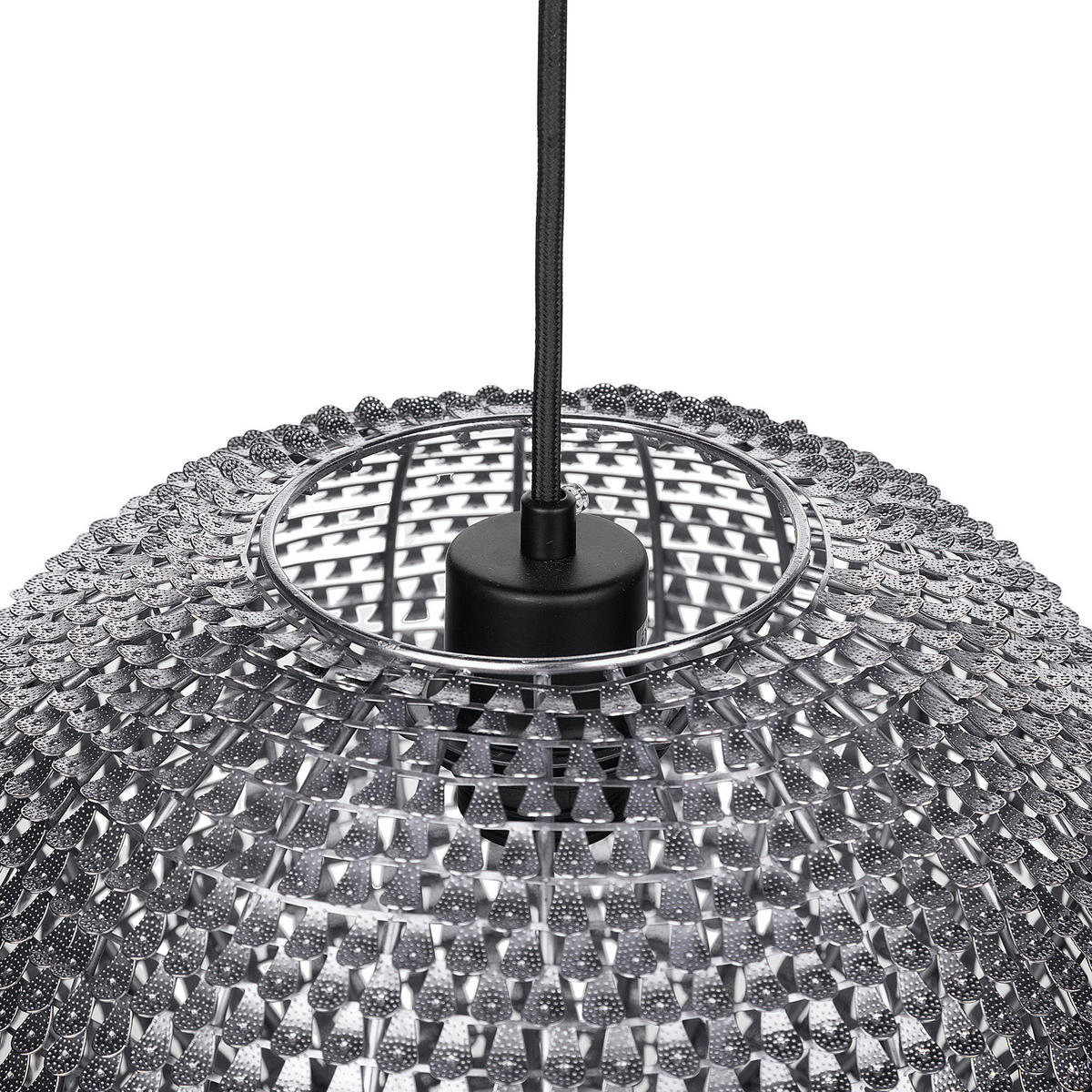 HÄNGELEUCHTE Reine 32/32/146 cm - Silberfarben, Metall (32/32/146cm) - Beliani