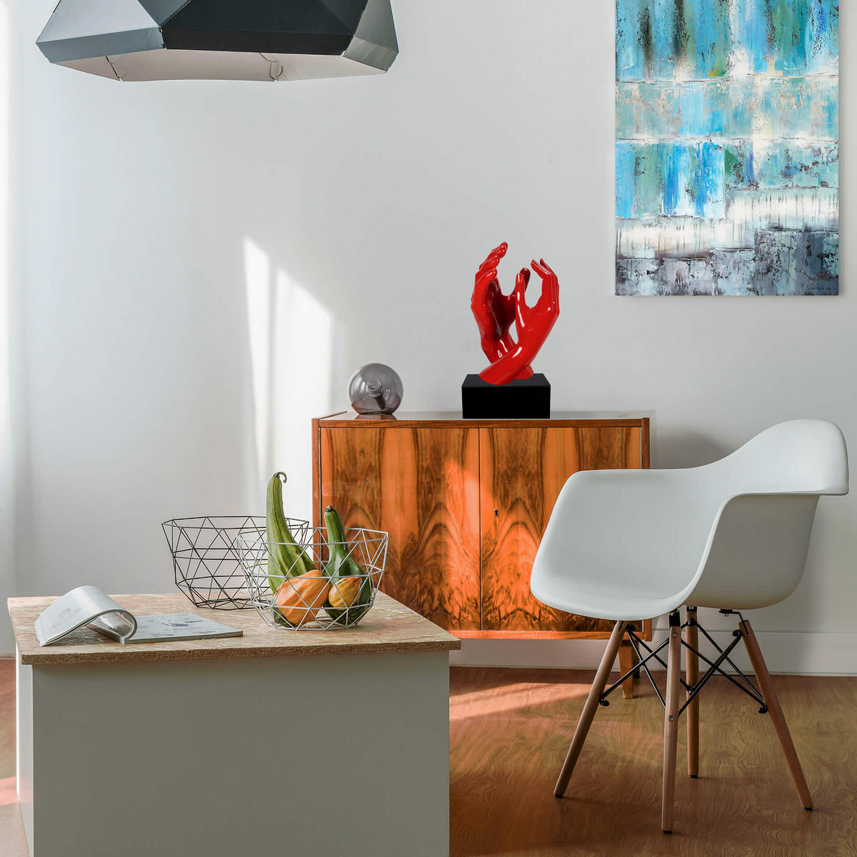 SKULPTUR Rot 21/41 cm - Rot, Stein (4.85/41/21cm) - KUNSTLOFT