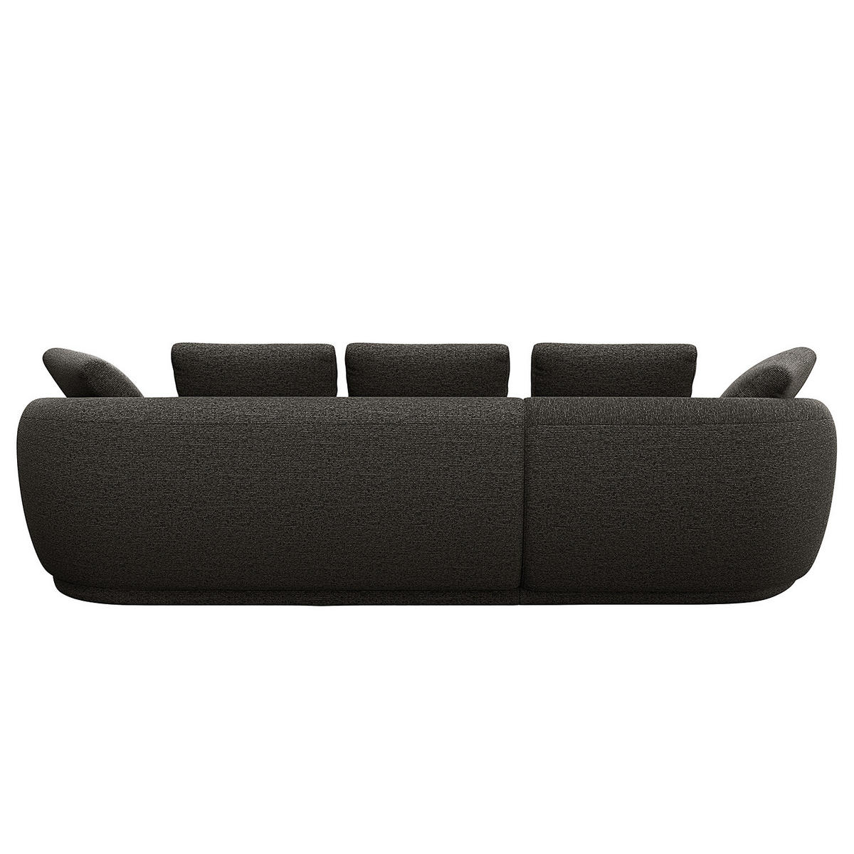 ECKSOFA mit Longchair - Anthrazit/Schwarz, Kunststoff/Textil (276/146cm) - home24