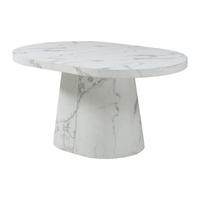 ESSTISCH ausziehbar - 6 bis +12 Personen - MDF - Marmor-Optik Weiß - CLOEVA - Weiß, Holz (300/100/76cm) - Vente-Unique