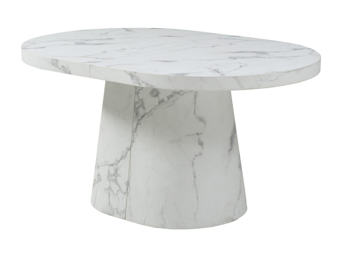 ESSTISCH ausziehbar - 6 bis +12 Personen - MDF - Marmor-Optik Weiß - CLOEVA - Weiß, Holz (300/100/76cm) - Vente-Unique